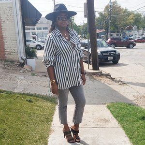 Stripped Puff Sleeve Top